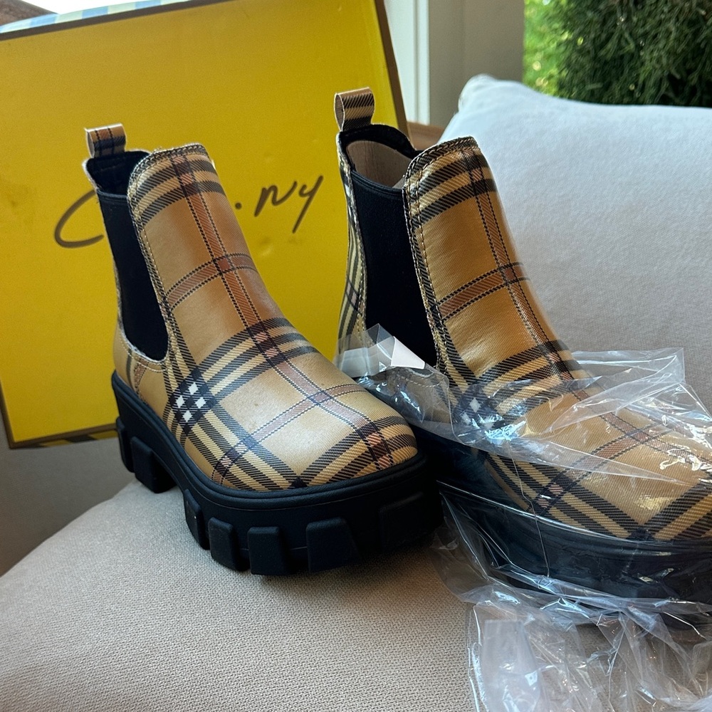 Circus NY Darielle  Yellow plaid Platform water repellent Ankle Boots